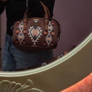 Brown Patterned Women's Bag